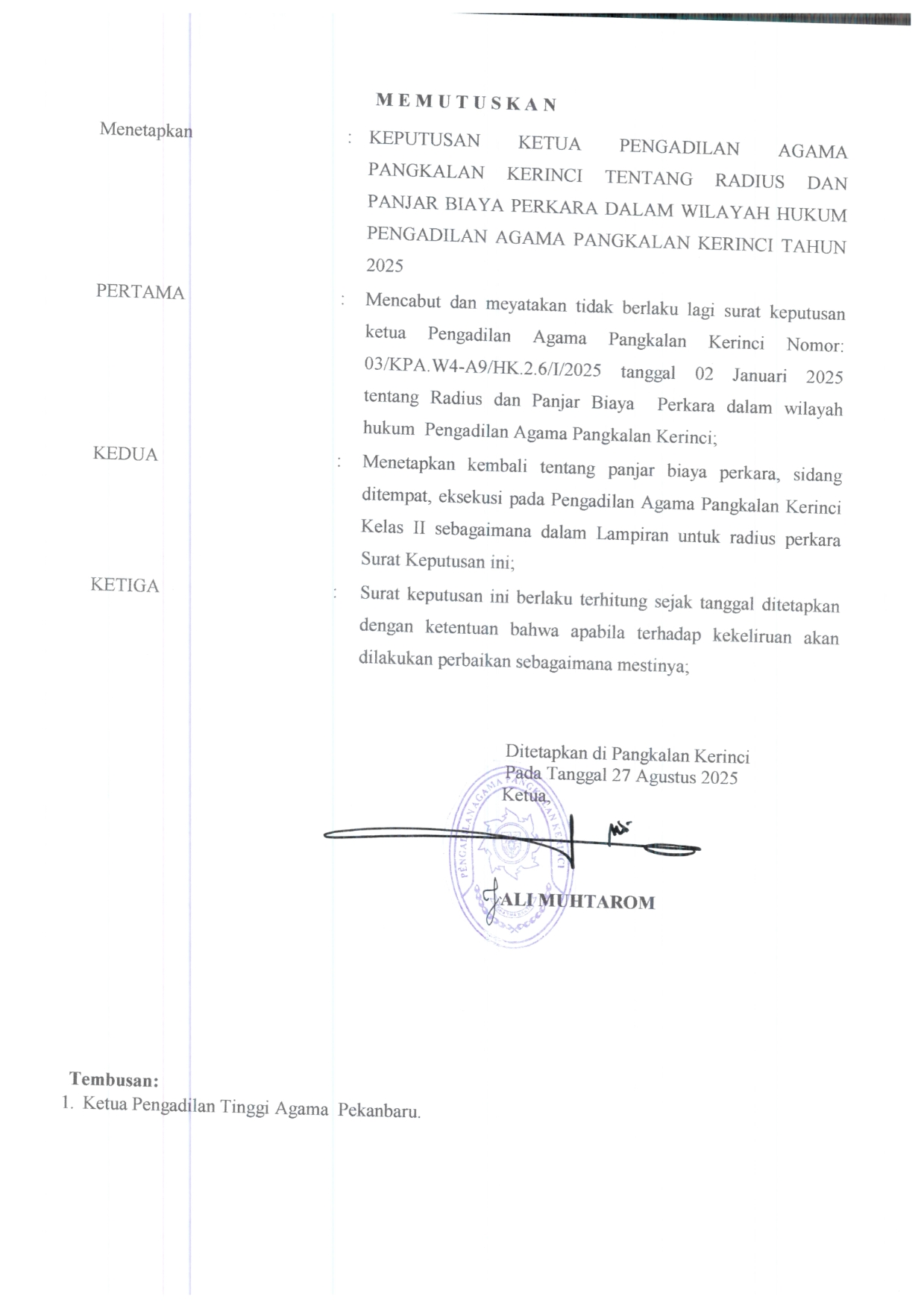 Radius Panjar Perkara Terbaru 001