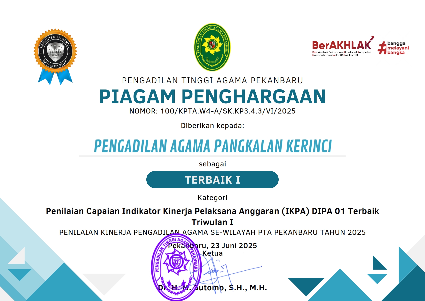 Piagam Penghargaan